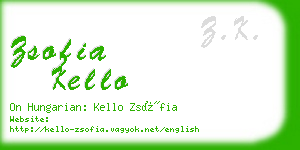 zsofia kello business card